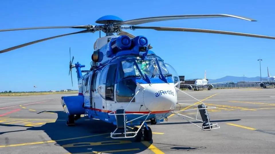 Un Super Puma bombardier d’eau prépositionné à Perpignan pour lutter contre les incendies