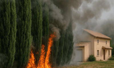 Feu de végétation à Aix-en-Provence : un garage et une maison impactées par l'incendie.